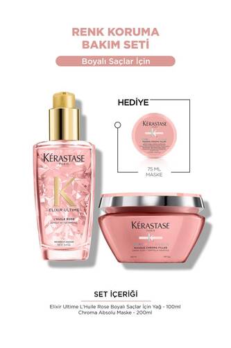 Kerastase - Chroma Absolu & Elixir Rose Boyalı Saçlar Için Hediyeli Saç Bakım Seti