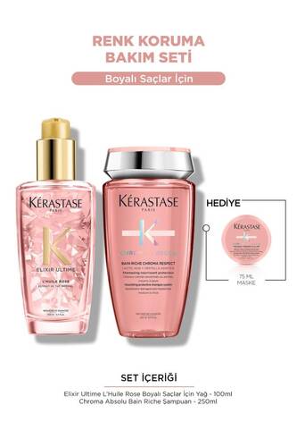 Kerastase - Chroma Absolu & Elixir Ultime Rose Boyalı Saçlar Için Bakım Seti