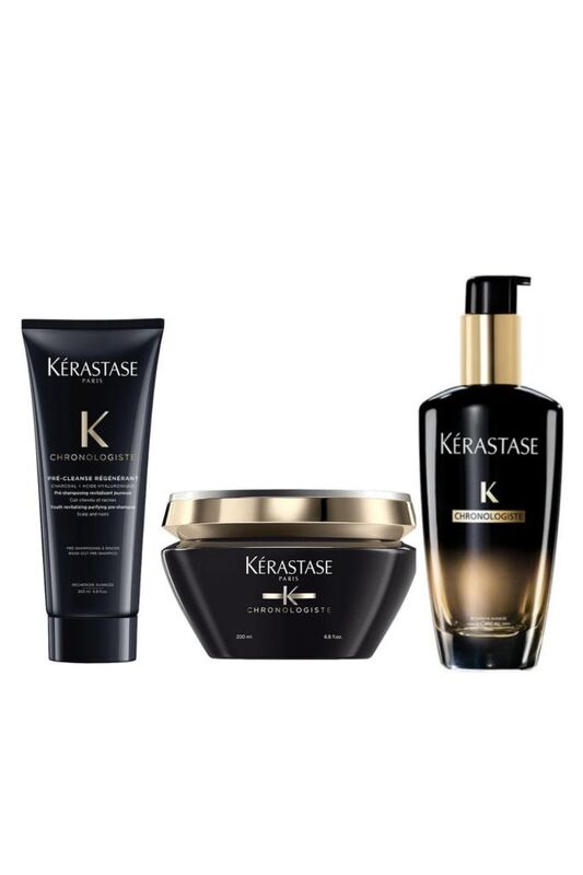 KERASTASE Chronologiste Havyar Özlü Set Pre-cleanse 200 ml Maske 200 ml ve Huile De Parfum 100 ml