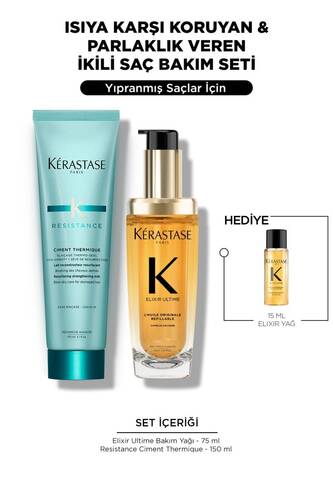 Kerastase - Elixir & Ciment Thermiq Isıya Karşı Koruyan & Parlaklık Veren Ikili Saç Bakım Seti