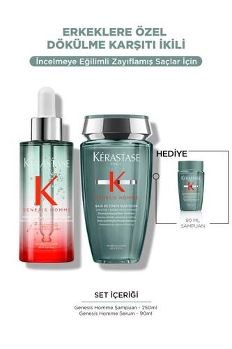 Kerastase - Kerastase Genesis Homme Erkekler Için Dökülme Karşıtı Hediyeli Saç Bakım Seti