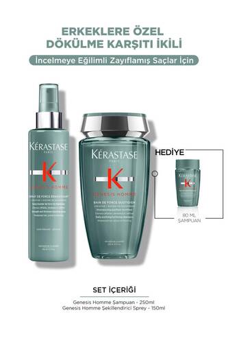 Kerastase - Kerastase Genesis Homme Erkeklere Özel Hediyeli Yoğunlaştırıcı Saç Bakım Seti