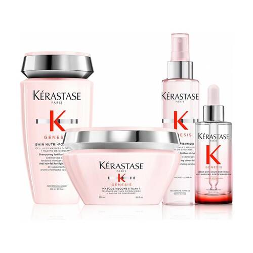 Kerastase - Kerastase Genesis Dökülme Önleyici Şampuan 250 ml + Maske 200ML +Thermique Sprey 150 Ml+Fortifiant Serum 90 ml