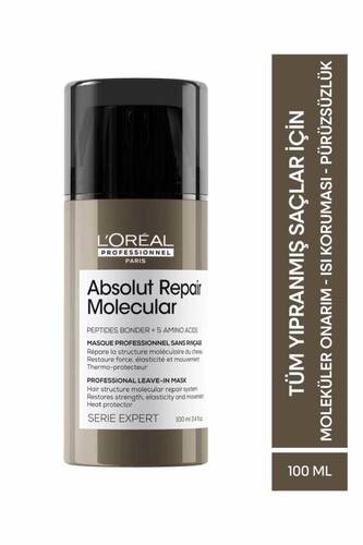 L'oreal Professionnel - Serie Expert Absolut Repair Molecular Tüm Yıpranmış Saçlar İçin Durulanmayan Maske 100 ml