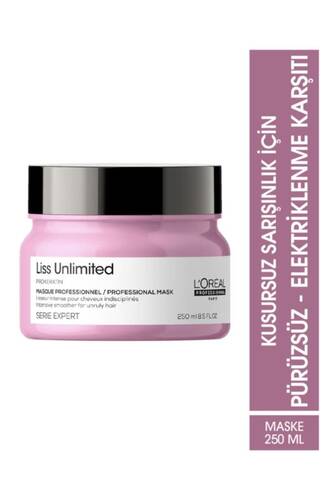 L'oreal Professionnel - Serie Expert Liss Unlimited Elektriklenme Karşıtı Ve Yoğun Yumuşaklık Veren Maske 250 Ml