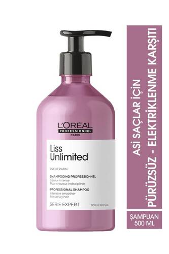 L'oreal Professionnel - Serie Expert Liss Unlimited Elektriklenme Karşıtı Ve Yumuşaklık Veren Şampuan 500 Ml