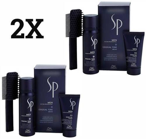 WELLA - Wella SP Men Gradual Tone Pigment Mousse Beyaz Saç Kapatıcı Siyah - 2 'Lİ ÜRÜN